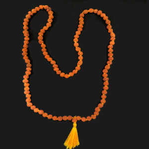 Small 108 Rudraksha Beads Mala with Yellow Thread